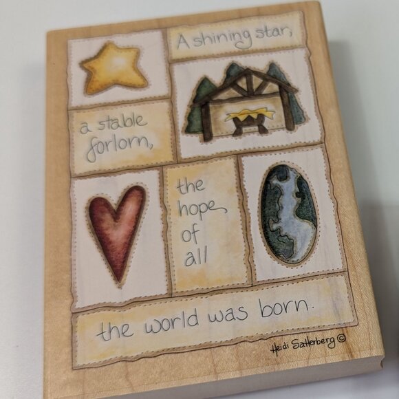 Heidi Satterberg Stamps Happen Inc Christmas Stamp Lot of 2 Rubber Stamps - Picture 2 of 8